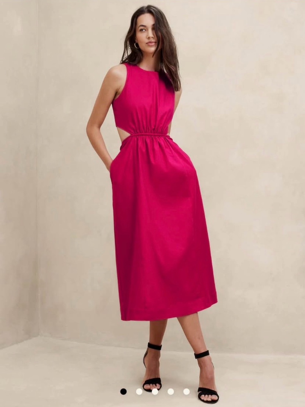 NEW Banana Republic linen blend cut out Midi dress size 4 or size S